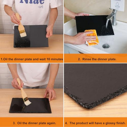 10 Pack 12 x 8 Inch Slate Cheese Boards, Black Rectangle Slate Charcuterie Boards, Natural Charcuterie Stone Plates for Parties, Gifts, and Special Events, Cheese, Sushi, Food. - size: 10 Pack 12 x 8 Inch