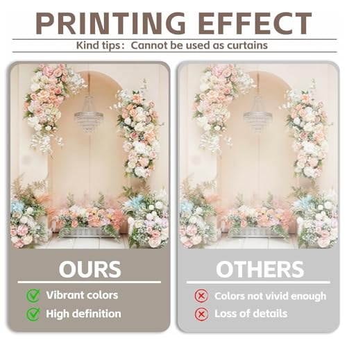 Leowefowa 10x8ft Vinyl Romantic Rose Flower Wedding Backdrop Floral Wall Photography Background Bridal Shower Wedding Party Decorations Anniversary Wedding Birthday Backgrounds Studio Props - size: 10x8ft