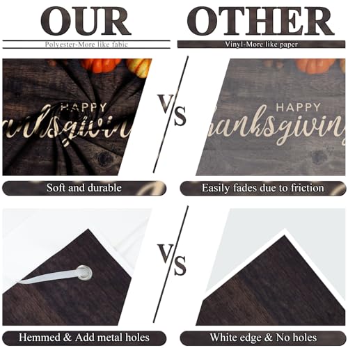 Happy Thanksgiving Banners 8x6.5ft Polyester Fall Autumn Harvest Backdrop Vintage Wood Board Pumpkin Farmhouse Photography Background Fall Birthday Party Decorations Photo Props - color: black, size: 8X6.5FT-Polyester