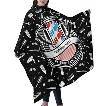 Custom Waterproof Barber Cape Personalized Text Barber Shop Salon Cape for Men Customized Hair Cutting Cape - color: Barber-b08