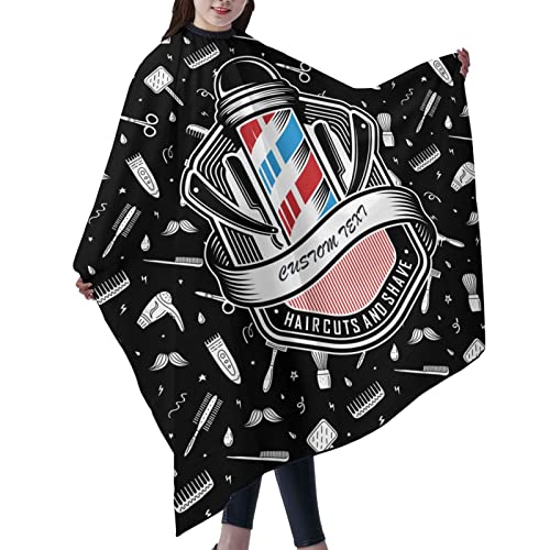 Custom Waterproof Barber Cape Personalized Text Barber Shop Salon Cape for Men Customized Hair Cutting Cape - color: Barber-b08