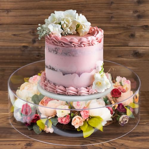 Efavormart 18" Round Clear Acrylic Cake Stand, Transparent Fillable Display Box, Pedestal Riser with Hollow Bottom for Weddings, Parties, Banquets, and Creative Dessert Displays - color: Clear, size: Clear18''