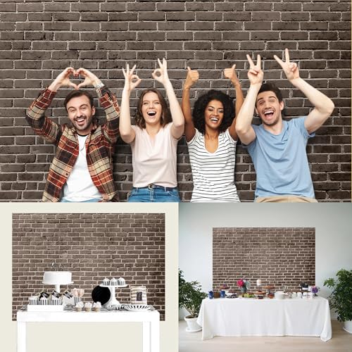 10x6.5 Ft Brick Wall Backdrop，Large Polyester Fabric Brown Brick Backdrop Photo Backdrops Background for Halloween Party Christmas Halloween Decoration Photo Booth Prop Banner - color: Brown brick backdrop, size: 10x6.5ft
