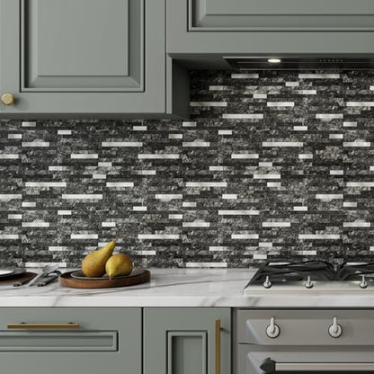 Peel and Stick Backsplash, 20-Sheet Peel and Stick Tiles 12.1" x 5.9" Stick on Backsplash PVC Wall Tile for Kitchen Fireplace