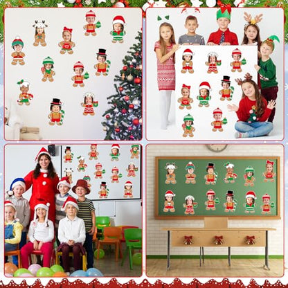 60pcs Christmas Theme Cutouts Gingerbread Man Bulletin Board Decoration Xmas Gingerbread Man Paper Cut-Outs Classroom Decor for Xmas Classroom DIY Craft Photo Wall Door Christmas Winter Party Supplies - style: Gingerbread Man