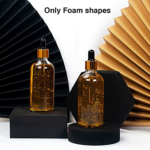 Ragyzity 8PCS Product Photography Photo Props, Geometric Cube Photo Props Set, Hard Foam Geometric Shapes, Stereo Hard Foam Decorative Backdrop for Goods, Crafts, Lipstick, Jewelry, Cosmetics, Black