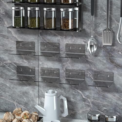 Acrylic Wall Shelves for Storage,Floating Shelf,Acrylic Display Shelves,Ledges for Pop Figures,Plant,Picture Photo for Bedroom Decor Living Room - color: Clear, size: 3.9 Inch- 24Pack