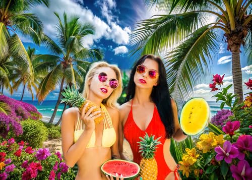 8x6ft Summer sea Backdrop Tropical Beach Plants Photo Backdrop Hawaiian Ocean Blue Sky Background for Theme Party Supplies Studio Props - size: 8x6ft