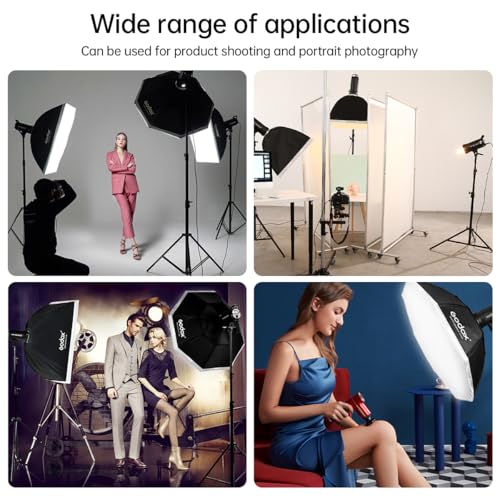 2pcs Godox DP400IIIV Studio Flash Kit for Photography,400Ws Strobe Professional Lighting with Tripod Stands,Bowens Mount Softbox,Umbrella Reflector,Carry Bag for Portrait Product Wedding Shooting