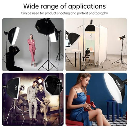 2pcs Godox DP400IIIV Studio Flash Kit for Photography,400Ws Strobe Professional Lighting with Tripod Stands,Bowens Mount Softbox,Umbrella Reflector,Carry Bag for Portrait Product Wedding Shooting