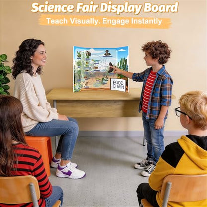 Ndsox 3 Pack 24" x 16" White Trifold Poster Board Foam Core, Small Tri Fold Foldable Display Posterboard Foam Project Boards for School Projects, Photos Displays & Business Presentations - size: 24 X 16 Inch