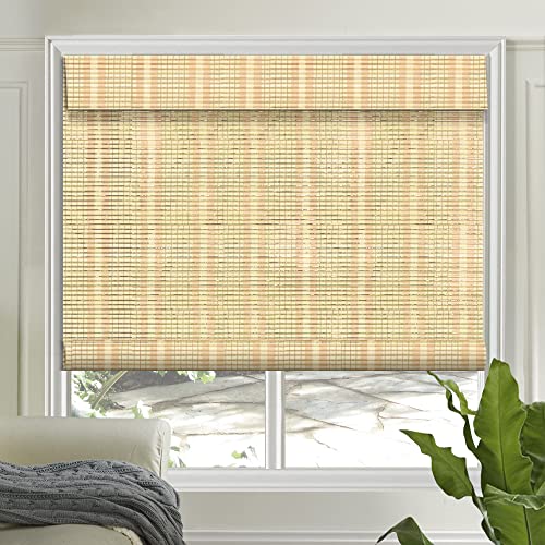 Letau No Drill No Tools Cordless Wood Window Shades Blinds, Bamboo Light Filtering Roller Shades, Color 11 - color: Color 11