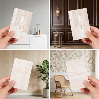 Natural Travertine Stone Display Tiles, Decorative Photography Props for Jewelry, Cosmetics, Home Decor, Beige Stone Blocks (10cm*15cm) - size: 10cm*15cm