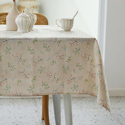 YiHomer Pastoral Rectangle Tablecloth - 52 x 70 Inch Table Cloth - Washable Table Cover with Wrinkle Resistant for Restaurant, Picnic, Bistro, Indoor and Outdoor Dining, Gardenia - color: C - Floral (Gardenia), size: 70" x 52" (Rectangular)