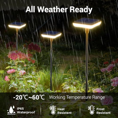 Solar Lights Outdoor Garden 4 Pack Solar Pathway Light 31" Tall Solar Landscape Lights 34LM Bright Up to 12H IP65 Waterproof Auto On/Off for Walkway Outside Yard Path Patio Lawn Flower Bed plant Decor - size: 4 Pack