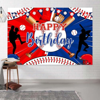 Baseball Sports Backdrop Party Decorations Boys Kids Birthday Themed Wall Photography Background Sports Birthday Party Supplies Photo Studio Photography Props - size: 7X5