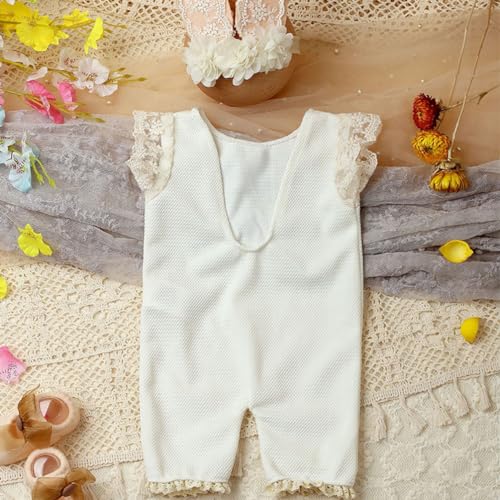 Newborn Baby Bunny Rabbit Crochet Knitted Photography Props Newborn Baby Outfits Diaper Costume - color: Milky White a