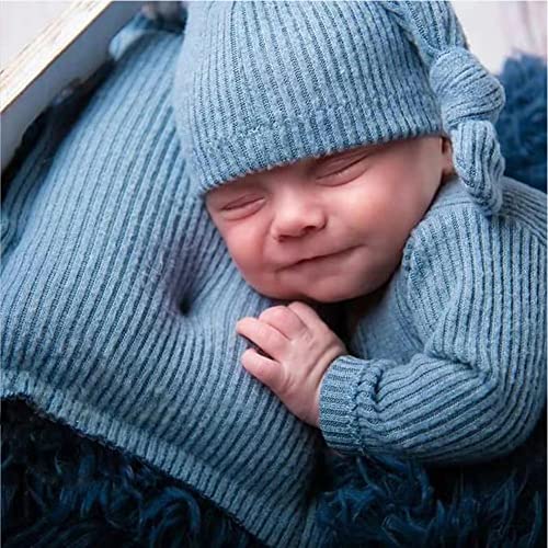Newborn Photography Outfits Boy Girl Baby Photo Romper Knit Bodysuit Outfit Prop - color: Blue
