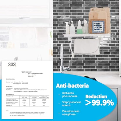 Art3d 10-Sheet Kitchen Backsplash Tiles Peel and Stick, Self Adhesive Wall Tile Sticker for Kitchen Island Bathroom Laundry Room RV Renter 12" x 12" - Smoky Black - color: Smoky Black