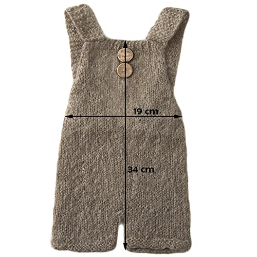 Zeroest Baby Photography Props Boy Girl Photo Shoot Outfits Newborn Crochet Infant Knitted Clothes Mohair Outfit - color: Brown