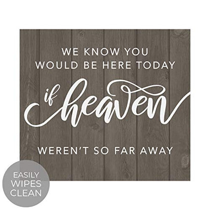 We Know You'd Be Here Today Rustic Memorial Sign / 9" x 8" Wood Design Remembrance Sign For Weddings And Anniversaries - color: Wood, style: Heaven