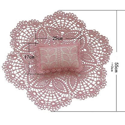 Coberllus Newborn Photography Props Posing Pillow & Hollow Out Lace Round Rug Backdrop Blanket Baby Photo Prop Photo Shoot