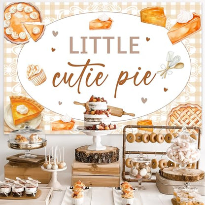 Little Cutie Pie Baby Shower Decorations a Little Cutie Pie is on The Way Backdrop Cutie Pie Photography Background for Cookie Baking Themed Sweet as Pie Baby Shower Photo Booth Props 5x3ft