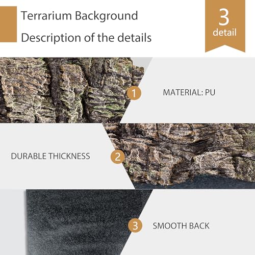 4pcs Rock Terrarium Background,3D Reptile Tank Background Board,Amphibian Stereo Backdrop Wall,Lizard Snake Gecko Spider Chameleon Turtle Fish pet silo Background Decorative Panel - color: Paleyellow 4P