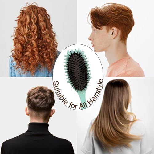 Hair Brush For Fine Hair, Curl Defining Brush For Women Soft Hair Detangler Brush (Green) - color: Light Green