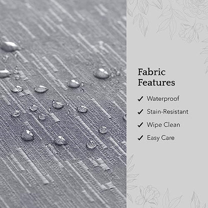 Elrene Home Fashions Continental Solid Texture Water and Stain Resistant Fabric Dining Napkins, Set of 4, 17"x17", Gray - color: Grey, size: 17" x 17" (Set of 4)