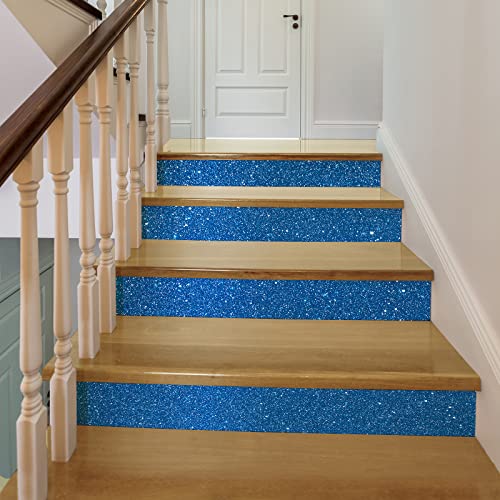 CRE8TIVE Blue Glitter Wallpaper Border Fabric Glitter Wallpaper Stick and Peel Removable Self Adhesive Sparkle Blue Wallpaper Border Decorative Wall Stickers for Bedroom Cabinets Drawers Crafts 8"x80" - color: Blue, size: 8" x 80"