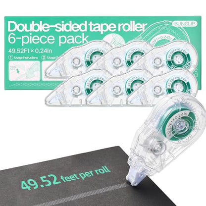 Scrapbook Tape Runner Glue Tape, 6 Pack Double-Sided Tape Roller 49.52ft x 0.24in, Residue-Free Adhesive for Photo Crafts, Scrapbooking, Paper Arts - color: 6 Pack