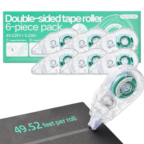 Scrapbook Tape Runner Glue Tape, 6 Pack Double-Sided Tape Roller 49.52ft x 0.24in, Residue-Free Adhesive for Photo Crafts, Scrapbooking, Paper Arts - color: 6 Pack