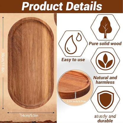 Linwnil Wood Serving Trays 12x5.5 Inch Charcuterie Boards Oval Wooden Plates Wood Serving Platter Cheese Dinner Plates Bulk for Dessert Snack Bread Fruit Appetizer Dishes ((12" x 5.5"_8 Pack) - size: 12" x 5.5"_8 Pack