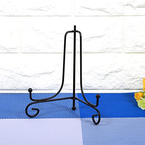 FILFEEL Iron Easel Classic Display Stand for Bowl Plate Photo Frame Book Artwork Black, Made of Quality Iron, Suitable for Home Decor or Store Display (metal 2)