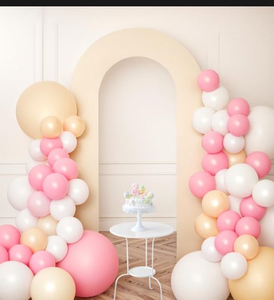 Babenest 7.2Ft Spandex Open Arch Backdrop, Fitted Double-Sided U-Shaped Wedding Arch, Round Top Chiara Stand Cover for Ceremony Baby Shower Birthday Party Decoration (Ivory) - color: Iovry