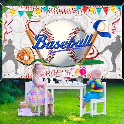Baseball Birthday Backdrop Baseball Sports Theme Photography Background Sport Themed Party Decorations Banner for Baby Shower Kids Boys Teenager Photo Booth Studio Props 9x6ft FU051DX - size: 9x6ft