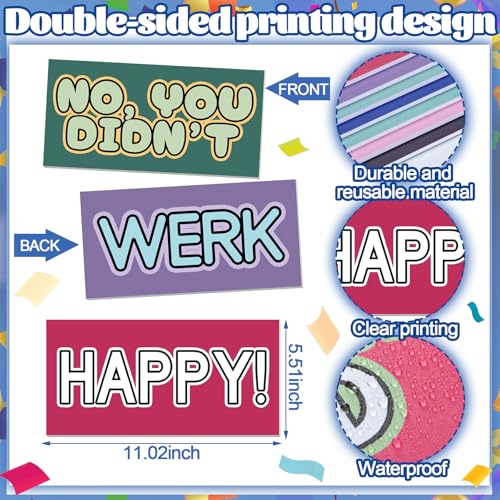 AceOrbit 64 Designs Funny Photo Booth Prop for All Occasion Double Sided 11x5.5'' Photobooth Props Sign Decor DIY Waterproof Selfie Sign for Wedding Graduate Birthday Party Supplies(Funny Style) - style: Funny Style