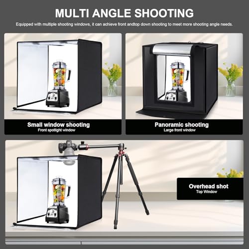 PULUZ Light Box 24x24in, Portable Photo Studio Light Box with 120 LED Lights ＆6 Color backdrops Professional Photography Lighting Tent Kit for Big Product Photography Lightbox - color: 23.6x23.6x23.6in