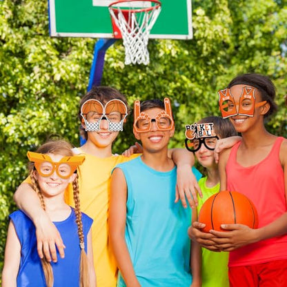 36 Pack Basketball Party Favors Basketball Paper Glasses Frames All Star Photo Booth Props Eyeglasses for Boys Kids Sports Theme Birthday Party Decorations Baby Shower Game Day Supplies - style: Basketball