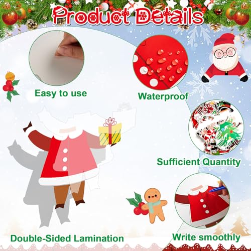 60pcs Christmas Theme Cutouts Xmas Holiday Bulletin Board Decorations Xmas Theme Claus Paper Cut-Outs Classroom Decor for Christmas Classroom DIY Craft Photo Wall Door Winter Party Supplies - style: Christmas