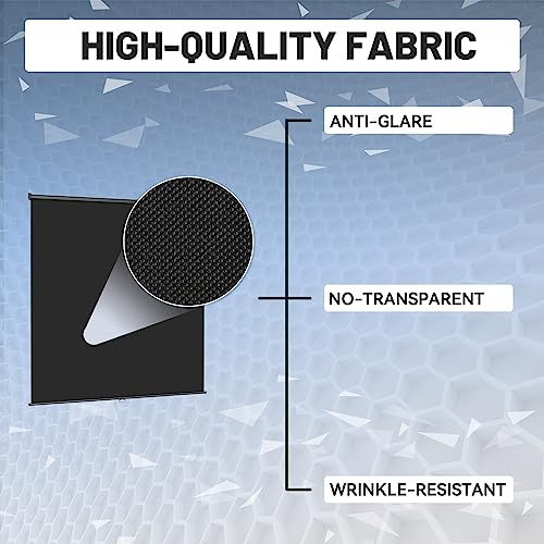 RAUBAY Retractable Pull Down Black Screen Backdrop - 78.7" x 86.6" Collapsible Wall-Mount Background for Professional Video Production, Photography, TikTok and Video Conferencing - color: Black, size: Wider(78.7 x 86.6in)