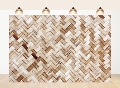 15x10ft Fabric Bamboo Weave Texture Backdrop Wicker Surface Photography Background for Furniture Party Decor Home Wall Hanging Tapestry Photo Props - size: 15x10ft