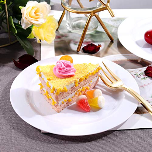 bUCLA 100Pieces White Plastic Plates - 6.25inch Disposable Plastic Appetizer/Small Cake/Salad/Dessert Plates Premium Hard, Ideal for Weddings& Parties - color: 6.25Inch-100pcs-White