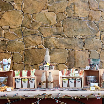 Stone Wall Backdrop 7x5ft Polyester Photography Background Boulder Build Castle Rural Style Rough Rock Construct Exterior Wall Texture Countryside Boy Kid Adult Artistic Photo Shoot - color: claybank, size: 7x5ft