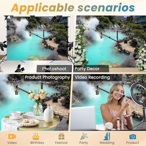 5x7ft Photography Backdrop hot Spring beppu Oita Japan Geothermal spa jigoku Japanese Photo Backdrop Photography Background for Photoshoot Portrait Video Party Photo Studio Prop Booth - color: Color10