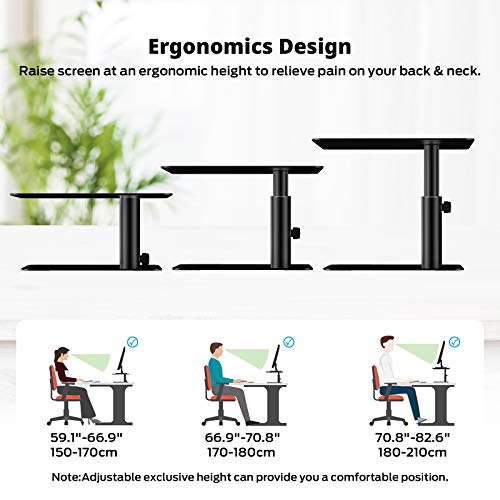 BoYata Monitor Stand, Adjustable Monitor Riser Metal Computer Stand Compatible with TV, PC, Laptop, Computer, iMac, and All Screen Display-Black - color: Black