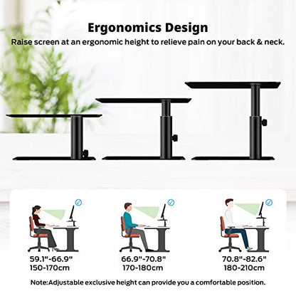 BoYata Monitor Stand, Adjustable Monitor Riser Metal Computer Stand Compatible with TV, PC, Laptop, Computer, iMac, and All Screen Display-Black - color: Black