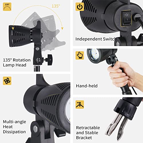 Meking Mini Softbox Photography Lighting Kit, Portable 4x4.8in Continuous Lighting LED Lamp with Collapsible Diffuser for Video Tabletop Studio Small Product Shooting, 2 Sets - color: White Light