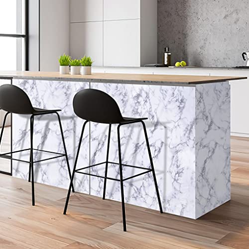 Arthome 60 x 508 cm Peel and Stick Marble Contact Paper,Self-Adhesive Waterproof Vinyl Flim for Furniture Sticker, Kitchens, Bedrooms and Bathrooms - color: White Marble, size: 23.6" x 200"